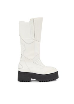 Tommy Jeans Kozaki Tjw Long Shaft Biker Boot EN0EN02376 Biały ze sklepu MODIVO w kategorii Kozaki damskie - zdjęcie 181183822