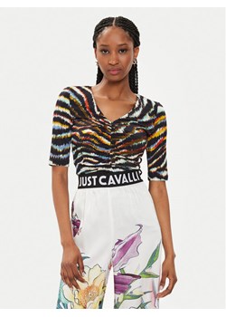 Just Cavalli T-Shirt 76PAH617 Kolorowy Slim Fit ze sklepu MODIVO w kategorii Bluzki damskie - zdjęcie 181183834