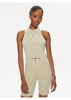 Calvin Klein Jeans Top Label J20J223151 Zielony Slim Fit ze sklepu MODIVO w kategorii Bluzki damskie - zdjęcie 181183902