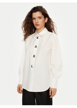 KARL LAGERFELD Koszula A1W11026 Biały Regular Fit - id: 0000304580239 - marki Karl Lagerfeld - 181184633 KARL LAGERFELD Koszula A1W11026 Biały Regular Fit ze sklepu MODIVO w kategorii Koszule damskie - zdjęcie 181184633