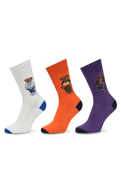 Polo Ralph Lauren Zestaw 3 par wysokich skarpet męskich 449973050001 Kolorowy ze sklepu MODIVO w kategorii Skarpetki męskie - zdjęcie 181184722