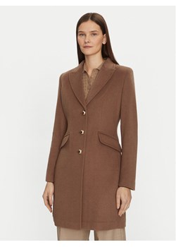 Motivi Płaszcz wełniany 0039Q200539N Brązowy Slim Fit - id: 0000305246370 - marki Motivi - 181184963 Motivi Płaszcz wełniany 0039Q200539N Brązowy Slim Fit ze sklepu MODIVO w kategorii Płaszcze damskie - zdjęcie 181184963