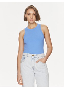 Tommy Hilfiger Top WW0WW38635 Niebieski Slim Fit ze sklepu MODIVO w kategorii Bluzki damskie - zdjęcie 181185544