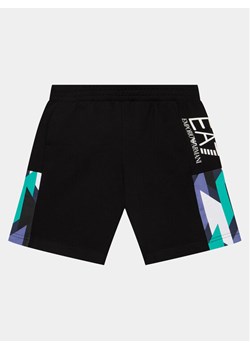 EA7 Emporio Armani Szorty materiałowe 3DBS59 BJ05Z 1200 Czarny Regular Fit ze sklepu MODIVO w kategorii Kąpielówki chłopięce - zdjęcie 181186153