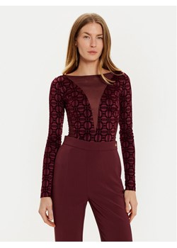 Elisabetta Franchi Body BO-011-47E2 Bordowy Slim Fit ze sklepu MODIVO w kategorii Bluzki damskie - zdjęcie 181186424