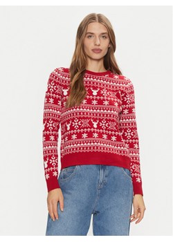 ONLY Sweter Xmas Winter 15327601 Czerwony Regular Fit ze sklepu MODIVO w kategorii Swetry damskie - zdjęcie 181186513