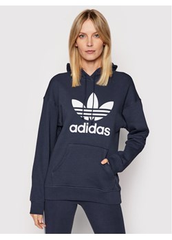 adidas Bluza adicolor Trefoil HE6951 Granatowy Regular Fit ze sklepu MODIVO w kategorii Bluzy damskie - zdjęcie 181187061