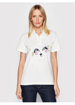 Local Heroes Polo Funny Scary SS22T0008 Biały Regular Fit ze sklepu MODIVO w kategorii Bluzki damskie - zdjęcie 181187102