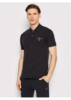 Napapijri Polo Elbas NP0A4GDL Czarny Regular Fit ze sklepu MODIVO w kategorii T-shirty męskie - zdjęcie 181187131