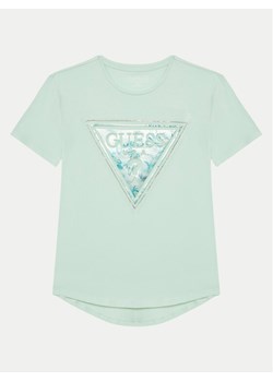 Guess T-Shirt J5GI15 K6YW4 Zielony Regular Fit ze sklepu MODIVO w kategorii Bluzki dziewczęce - zdjęcie 181187883