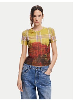 Desigual T-Shirt Double 24WWTK27 Kolorowy Slim Fit ze sklepu MODIVO w kategorii Bluzki damskie - zdjęcie 181187952