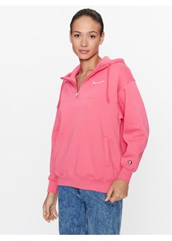 Champion Bluza Hooded Half Zip Sweatshirt 116581 Różowy Oversize ze sklepu MODIVO w kategorii Bluzy damskie - zdjęcie 181188450