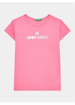 United Colors Of Benetton T-Shirt 3096G1095 Różowy Regular Fit ze sklepu MODIVO w kategorii Bluzki dziewczęce - zdjęcie 181188744