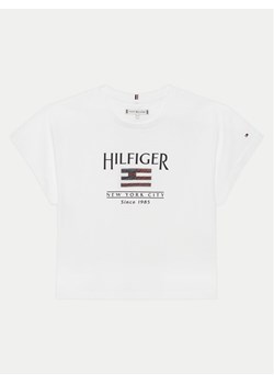 Tommy Hilfiger T-Shirt KG0KG08525 D Biały Regular Fit ze sklepu MODIVO w kategorii Bluzki dziewczęce - zdjęcie 181189231