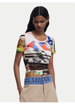 Desigual T-Shirt Collage 25SWTK14 Kolorowy Regular Fit ze sklepu MODIVO w kategorii Bluzki damskie - zdjęcie 181190024