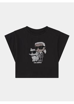 Karl Lagerfeld Kids Bluzka Z30113 S Czarny Regular Fit ze sklepu MODIVO w kategorii Bluzki dziewczęce - zdjęcie 181190074