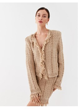 TWINSET Kardigan 232TP3630 Beżowy Regular Fit ze sklepu MODIVO w kategorii Swetry damskie - zdjęcie 181190151