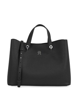 Tommy Hilfiger Torebka Th Emblem Satchel AW0AW15177 Czarny ze sklepu MODIVO w kategorii Torby Shopper bag - zdjęcie 181190170