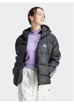 adidas Kurtka puchowa Essentials 3-Stripes Mid Down HZ8483 Czarny Regular Fit ze sklepu MODIVO w kategorii Kurtki damskie - zdjęcie 181191400