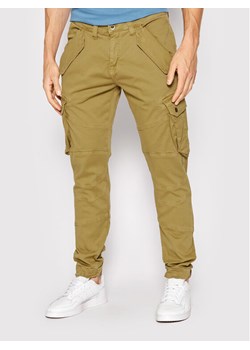 Alpha Industries Spodnie materiałowe Combat 126215 Zielony Slim Fit ze sklepu MODIVO w kategorii Spodnie męskie - zdjęcie 181191432