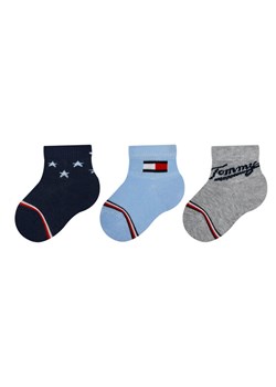 Tommy Hilfiger Zestaw 3 par wysokich skarpet dziecięcych 701224997 Niebieski ze sklepu MODIVO w kategorii Skarpetki dziecięce - zdjęcie 181191883