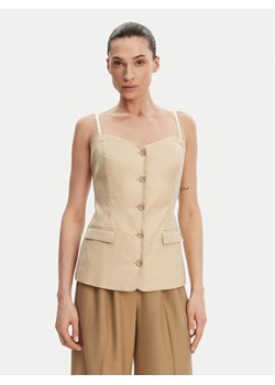 Guess Top W5GH0L WH5L2 Beżowy Regular Fit ze sklepu MODIVO w kategorii Bluzki damskie - zdjęcie 181192094