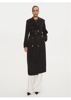 Elisabetta Franchi Płaszcz wełniany CP-57D-46E2 Czarny Regular Fit ze sklepu MODIVO w kategorii Płaszcze damskie - zdjęcie 181192553