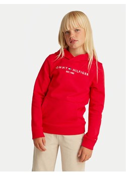 Tommy Hilfiger Bluza Essential KS0KS00205 D Czerwony Regular Fit ze sklepu MODIVO w kategorii Bluzy dziewczęce - zdjęcie 181192561