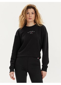 Tommy Jeans Bluza Essential Logo DW0DW18143 Czarny Regular Fit ze sklepu MODIVO w kategorii Bluzy damskie - zdjęcie 181192574