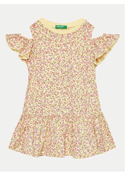 United Colors Of Benetton Sukienka codzienna 3M39GV00U Żółty Regular Fit ze sklepu MODIVO w kategorii Sukienki dziewczęce - zdjęcie 181193024