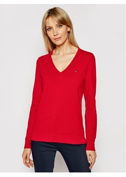 Tommy Hilfiger Sweter Heritage WW0WW25294 Czerwony Regular Fit ze sklepu MODIVO w kategorii Swetry damskie - zdjęcie 181194001