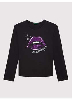 United Colors Of Benetton Bluzka 3096C107D Czarny Regular Fit ze sklepu MODIVO w kategorii Bluzki dziewczęce - zdjęcie 181194421