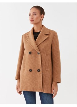 Pinko Płaszcz wełniany 101875 Y82W Brązowy Regular Fit ze sklepu MODIVO w kategorii Płaszcze damskie - zdjęcie 181194471