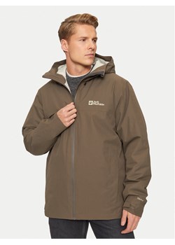 Jack Wolfskin Kurtka przeciwdeszczowa Wisper Ins A61870 Brązowy Regular Fit ze sklepu MODIVO w kategorii Kurtki męskie - zdjęcie 181194670