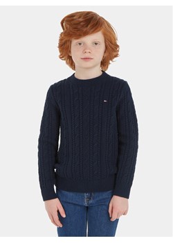 Tommy Hilfiger Sweter KB0KB08512 Granatowy Regular Fit ze sklepu MODIVO w kategorii Swetry chłopięce - zdjęcie 181194752