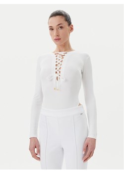 Elisabetta Franchi Body BO-019-51E2-V350 Biały Slim Fit ze sklepu MODIVO w kategorii Bluzki damskie - zdjęcie 181194842