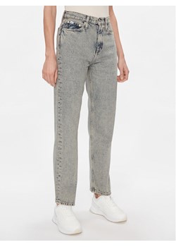Calvin Klein Jeans Jeansy High Rise Straight J20J222455 Granatowy Straight Fit ze sklepu MODIVO w kategorii Jeansy damskie - zdjęcie 181194882