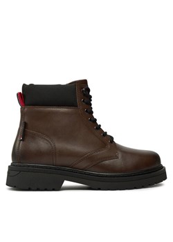 Tommy Jeans Trapery Tjm Lace Up Boot EM0EM01446 Brązowy ze sklepu MODIVO w kategorii Buty zimowe męskie - zdjęcie 181195453