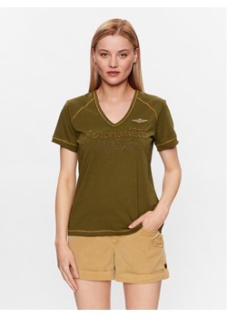 Aeronautica Militare T-Shirt 231TS2094DJ598 Zielony Regular Fit ze sklepu MODIVO w kategorii Bluzki damskie - zdjęcie 181195560