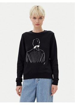 KARL LAGERFELD Bluza A2W20056 Czarny Regular Fit ze sklepu MODIVO w kategorii Bluzy damskie - zdjęcie 181195652