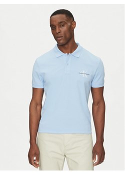 Calvin Klein Jeans Polo Monologo J30J325664 Błękitny Regular Fit ze sklepu MODIVO w kategorii T-shirty męskie - zdjęcie 181195854
