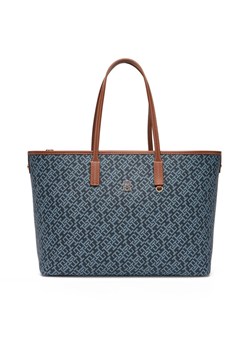 Tommy Hilfiger Torebka Th Monoplay Leather Tote AW0AW17416 Granatowy ze sklepu MODIVO w kategorii Torby Shopper bag - zdjęcie 181196403