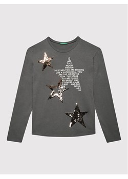 United Colors Of Benetton Bluzka 3096C107D Szary Regular Fit ze sklepu MODIVO w kategorii Bluzki dziewczęce - zdjęcie 181196520