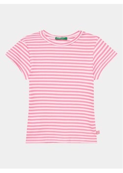 United Colors Of Benetton T-Shirt 3W5BG10D4 Różowy Slim Fit - id: 0000303816957 - marki United Colors Of Benetton - 181196662 United Colors Of Benetton T-Shirt 3W5BG10D4 Różowy Slim Fit ze sklepu MODIVO w kategorii Bluzki dziewczęce - zdjęcie 181196662