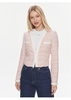 Guess Marynarka Tosca Braid Boucle J W4RN38 WFWV2 Różowy Regular Fit ze sklepu MODIVO w kategorii Marynarki damskie - zdjęcie 181196813