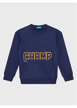 United Colors Of Benetton Bluza 3JLXC107O Granatowy Regular Fit ze sklepu MODIVO w kategorii Bluzy chłopięce - zdjęcie 181197321
