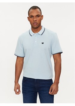 Wrangler Polo 112353030 Błękitny Regular Fit ze sklepu MODIVO w kategorii T-shirty męskie - zdjęcie 181197373