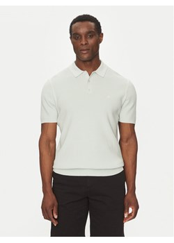 Calvin Klein Polo Micro Waffle Polo S/S K10K114465 Écru Regular Fit ze sklepu MODIVO w kategorii T-shirty męskie - zdjęcie 181197671