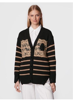 Ermanno Firenze Kardigan N019EH8 Czarny Regular Fit ze sklepu MODIVO w kategorii Swetry damskie - zdjęcie 181198232
