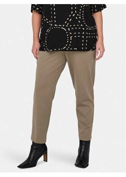 ONLY Carmakoma Chinosy Peach 15312306 Brązowy Slim Fit ze sklepu MODIVO w kategorii Spodnie damskie - zdjęcie 181198350